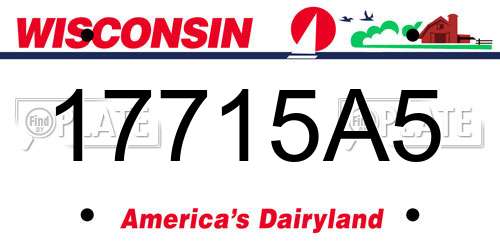 17715A5 Wisconsin License Plate