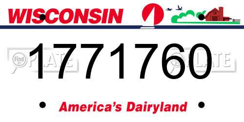 1771760 Wisconsin License Plate