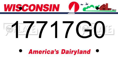 17717G0 Wisconsin License Plate