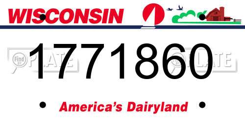 1771860 Wisconsin License Plate
