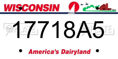 17718A5 Wisconsin License Plate