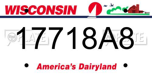 17718A8 Wisconsin License Plate