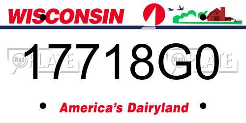 17718G0 Wisconsin License Plate