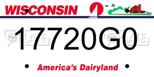 17720G0 Wisconsin License Plate