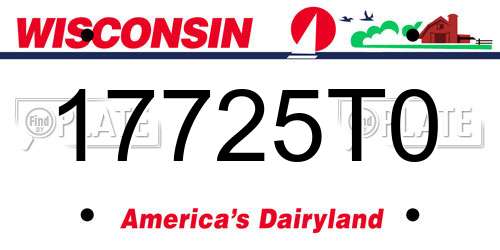 17725T0 Wisconsin License Plate