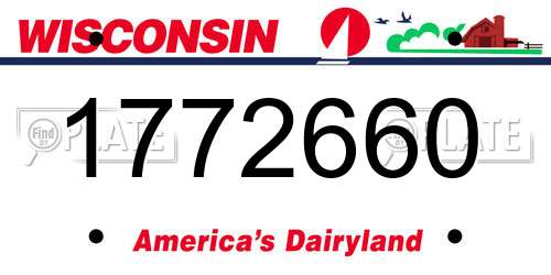 1772660 Wisconsin License Plate