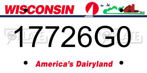 17726G0 Wisconsin License Plate