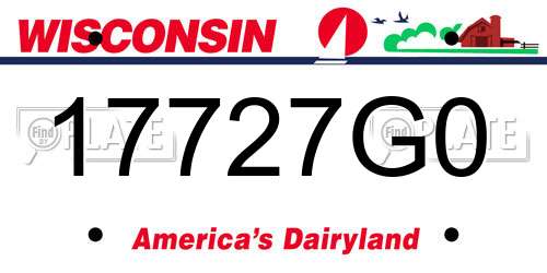 17727G0 Wisconsin License Plate