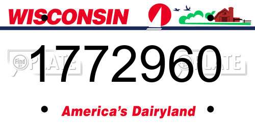 1772960 Wisconsin License Plate