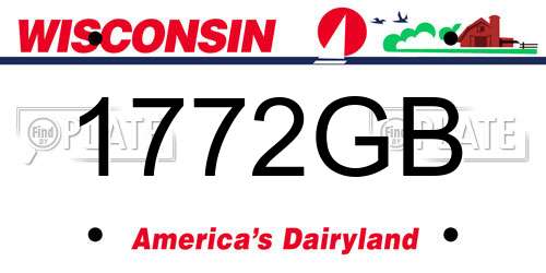 1772GB Wisconsin License Plate