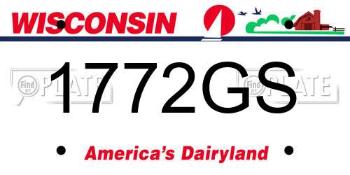 1772GS Wisconsin License Plate