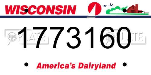 1773160 Wisconsin License Plate
