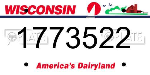 1773522 Wisconsin License Plate