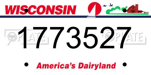 1773527 Wisconsin License Plate