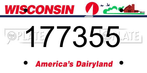 177355 Wisconsin License Plate