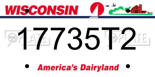 17735T2 Wisconsin License Plate