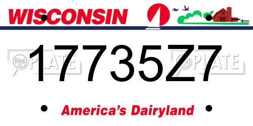 17735Z7 Wisconsin License Plate