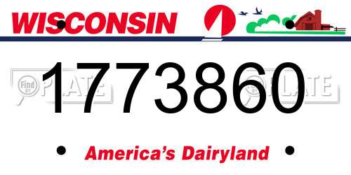 1773860 Wisconsin License Plate