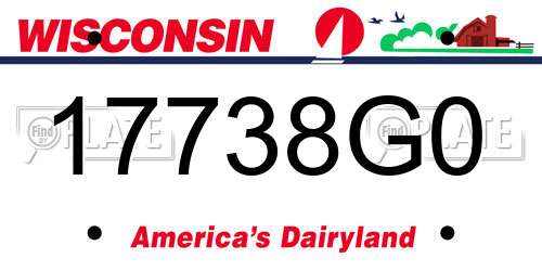 17738G0 Wisconsin License Plate