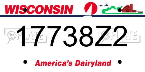 17738Z2 Wisconsin License Plate