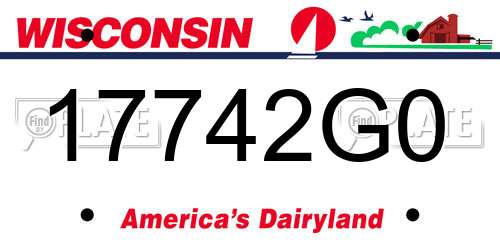 17742G0 Wisconsin License Plate