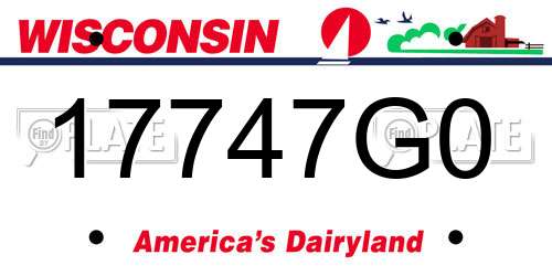 17747G0 Wisconsin License Plate