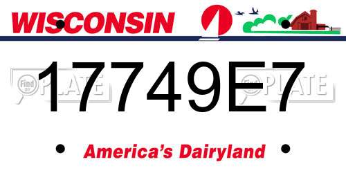 17749E7 Wisconsin License Plate