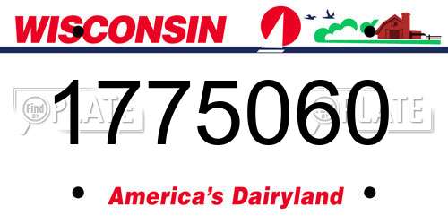 1775060 Wisconsin License Plate