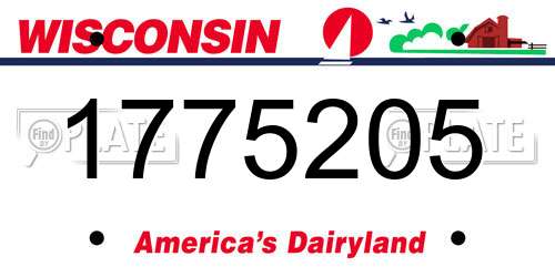 1775205 Wisconsin License Plate