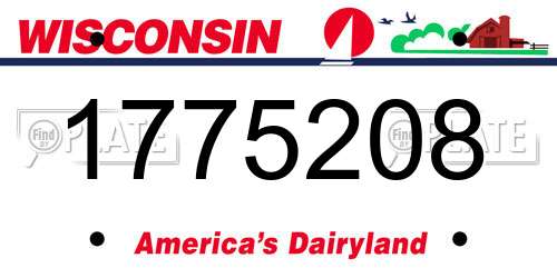 1775208 Wisconsin License Plate