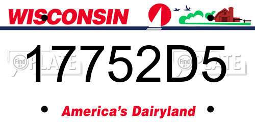 17752D5 Wisconsin License Plate
