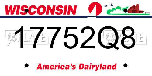 17752Q8 Wisconsin License Plate