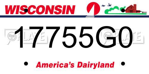 17755G0 Wisconsin License Plate