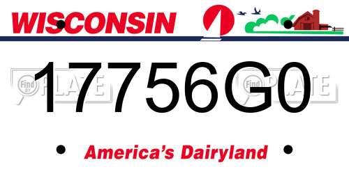 17756G0 Wisconsin License Plate