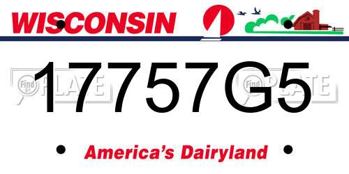 17757G5 Wisconsin License Plate