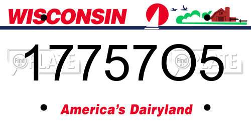 17757O5 Wisconsin License Plate