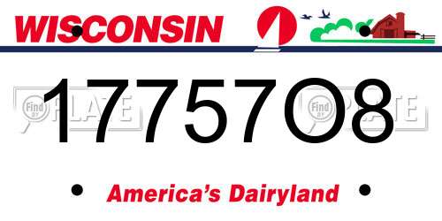 17757O8 Wisconsin License Plate