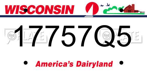 17757Q5 Wisconsin License Plate