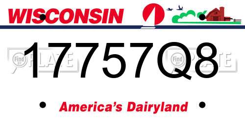 17757Q8 Wisconsin License Plate