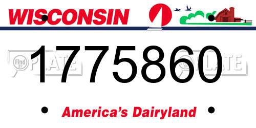 1775860 Wisconsin License Plate