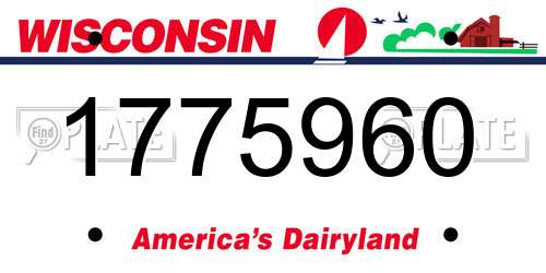 1775960 Wisconsin License Plate