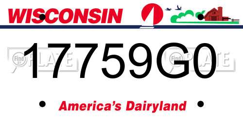 17759G0 Wisconsin License Plate