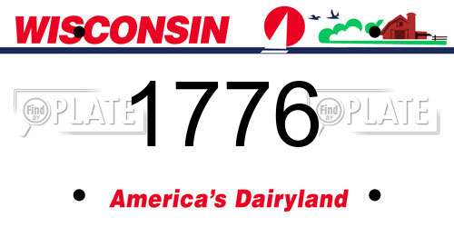 1776 Wisconsin License Plate