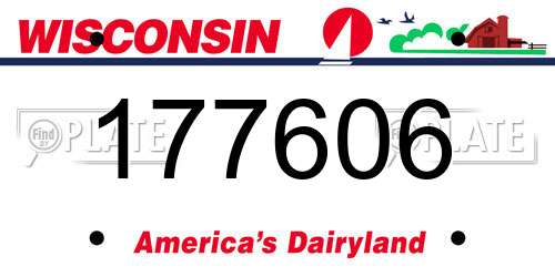 177606 Wisconsin License Plate