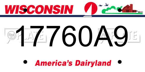 17760A9 Wisconsin License Plate