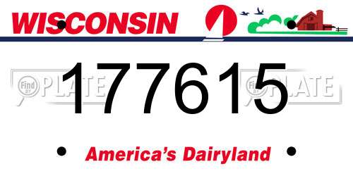 177615 Wisconsin License Plate