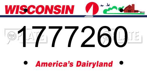 1777260 Wisconsin License Plate
