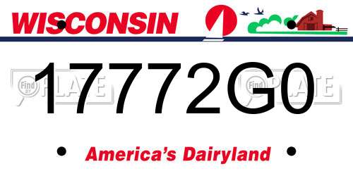 17772G0 Wisconsin License Plate