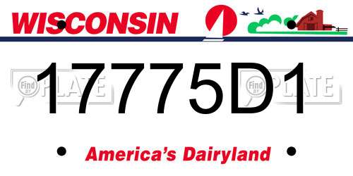 17775D1 Wisconsin License Plate