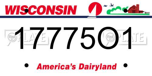 17775O1 Wisconsin License Plate